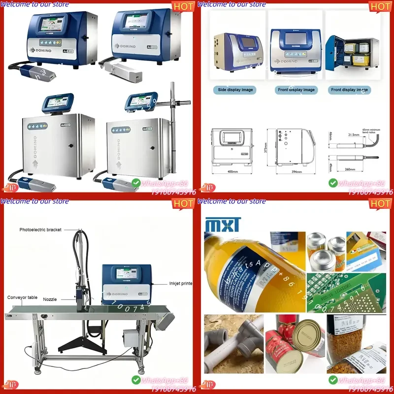 CE Certificate Domino CIJ Inkjet Printer with Touchscreen Encoder for Automated Production Lines Printing on Leather Flex