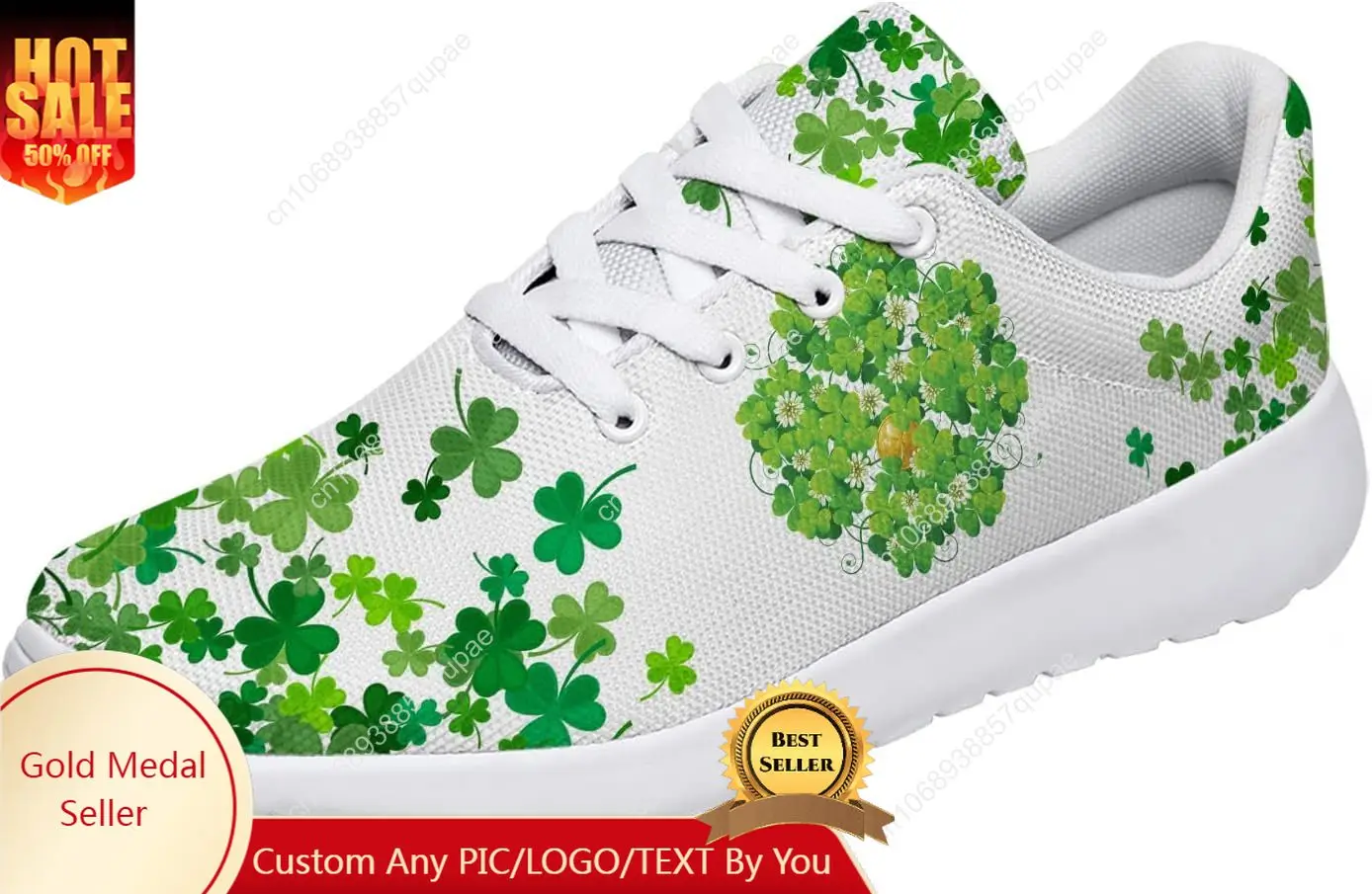 St Patricks Day Shamrock New Running Sports Shoes Boys Girls Fashion Casual Breathable Tennis Walking Shoes Custom Mesh Shoes