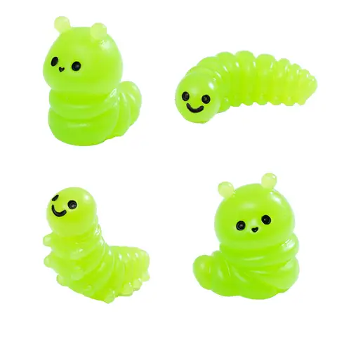 20-100pcs Mini Resin Simulated Caterpillar Small Plastic Miniature Animal Figures for DIY Fairy Garden Micro Landscape Ornament