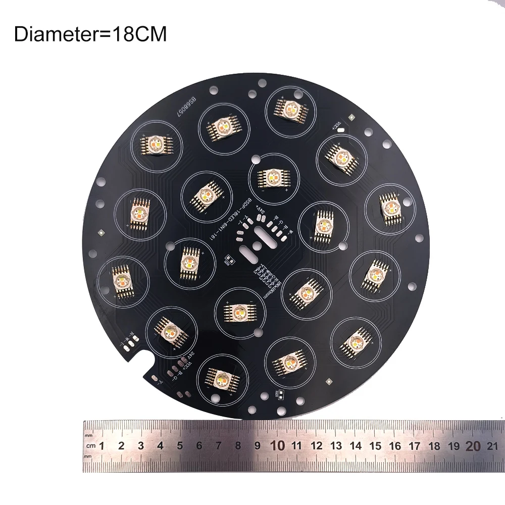 6in1 18X6W RGBWYV ไฟ LED แบบเต็มสี กันน้ำ ตัวเรือนอะลูมิเนียมหล่อ สำหรับงานเวที อะไหล่ซ่อมแผงวงจร PCBA ประเภทสินค้า