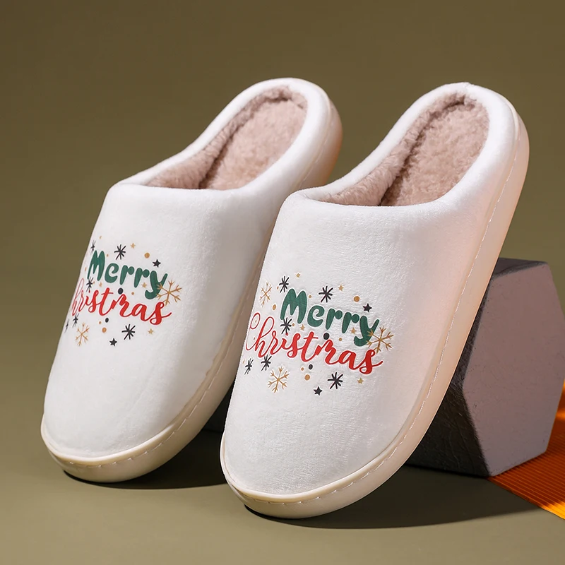 Women Christmas Gingerbread Man Cute Winter Warm Slippers Exquisite Comfy Houseshoes Bedroom Soft Sole Home Shoes for Gift