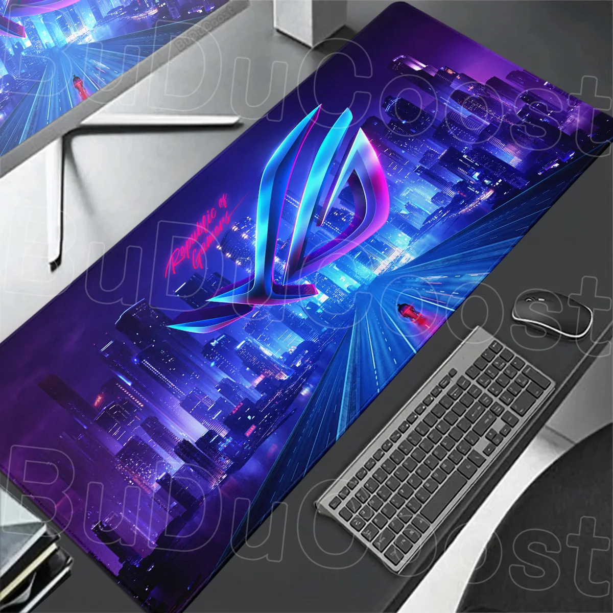 Large Computer Anime Deskmat Speed Gamer Keyboard Pad Washable ASUS ROG Lock Edge Durable Gaming Mousepad Rubber Non-slip Carpet
