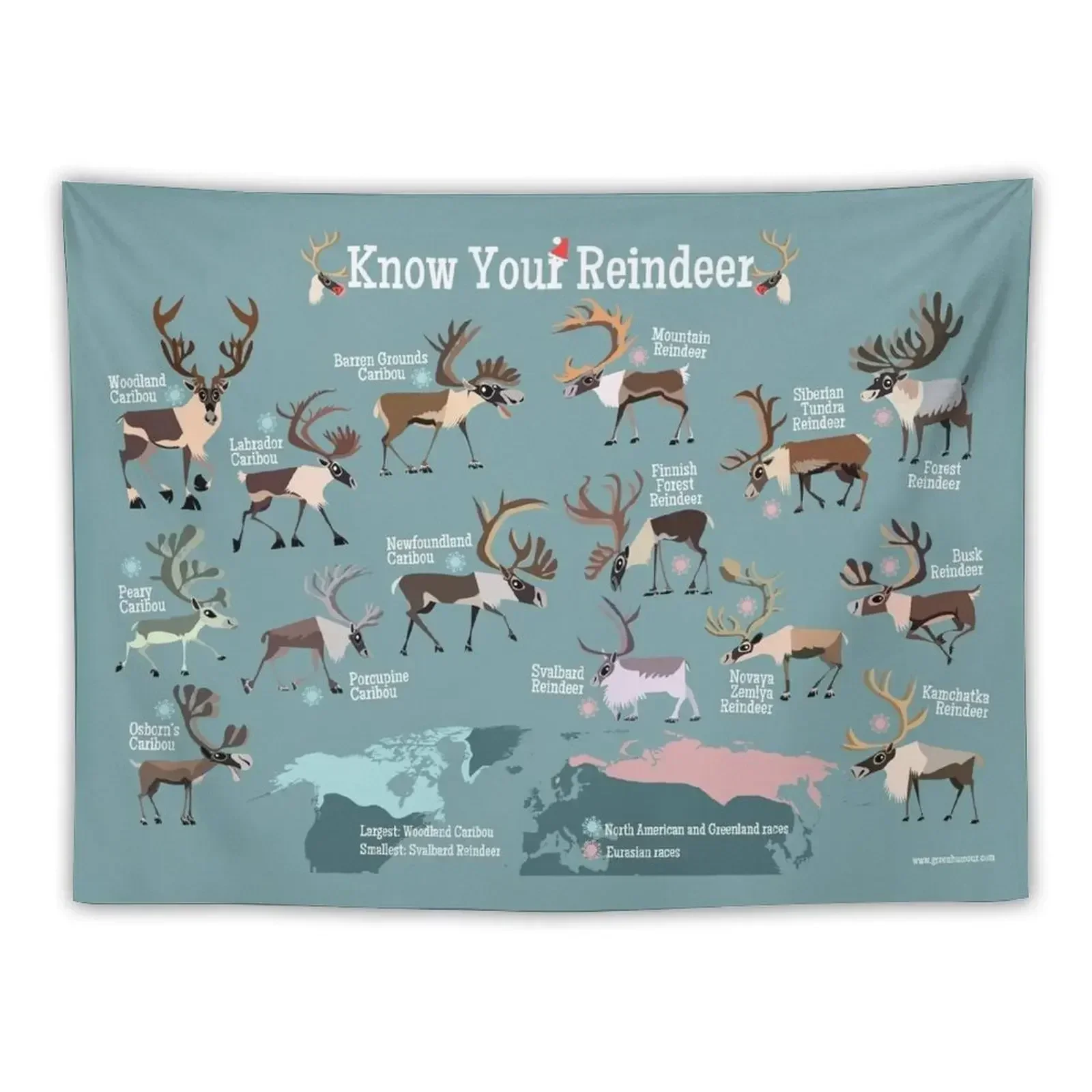 Know Your Reindeer Tapestry Decoration Home Decorative Paintings Tapestry