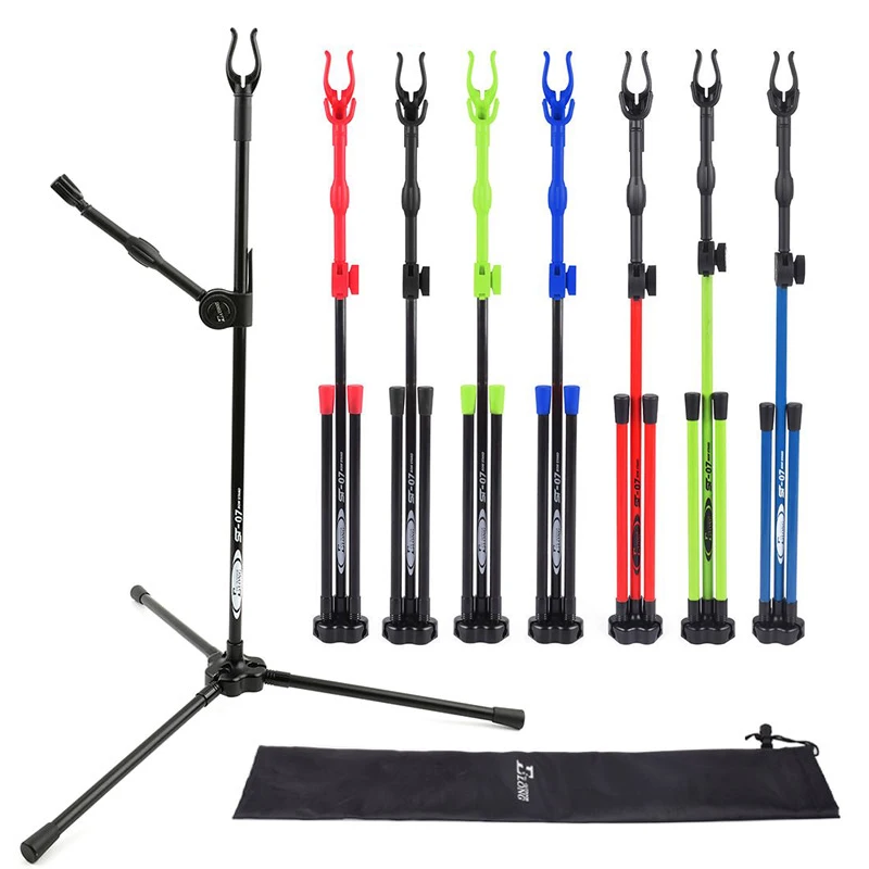 Archery Recurve Bow Stand Holder Fiberglass Bow Rack Easy Foldable Portable No Disassembly Holding Outdoor Hunting Shooting