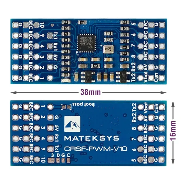 MATEK Mateksys CRSF-PWM-V10 Converter with Variometer 10CH PWM Output for TBS CRSF Protocol 433MHz 915MHz 2.4GHz Receiver