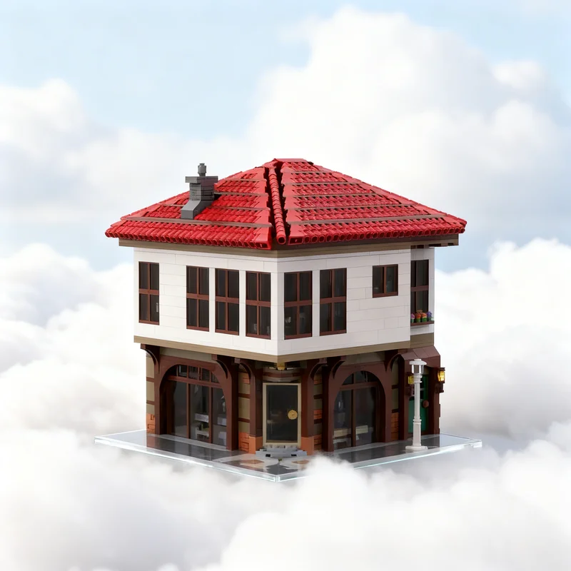 

3439 деталей MOC: Модульная модель антикварного магазина с традиционным городским пейзажем, конструктор, игрушка, подарок, креативный коллекционный предмет для демонстрации на столе