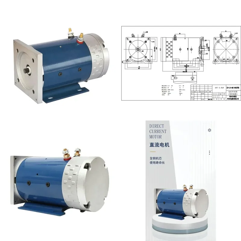 for 800W Hydraulic Oil Pump Motor Electric Sanitation Vehicle Power Unit 48V Brushed DC Motor