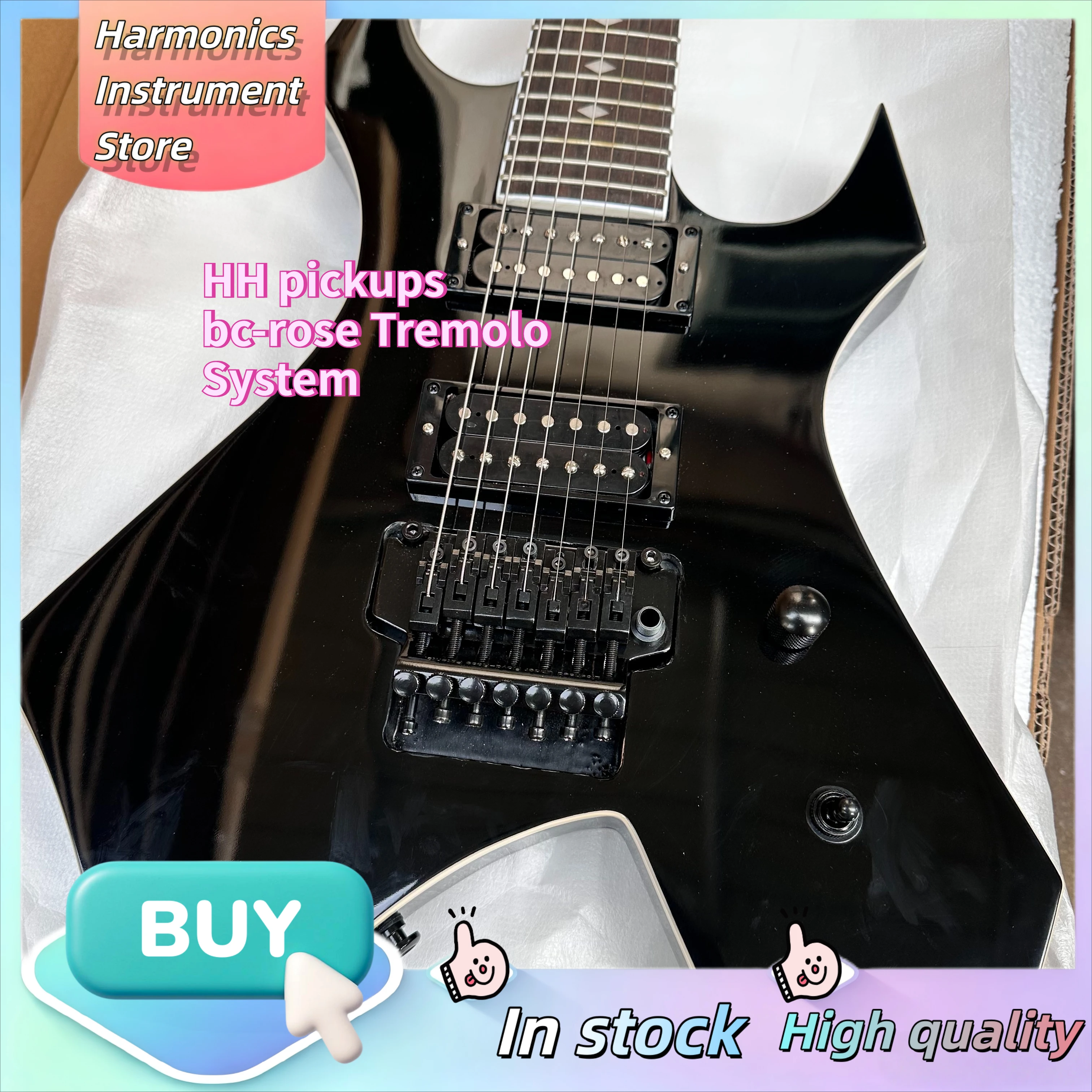 Warlock (Demon Axe) Offset Electric Guitar 1982 HH Humbucker Pickups, Floyd‑Rose Locking Double Tremolo Bridge Guitar