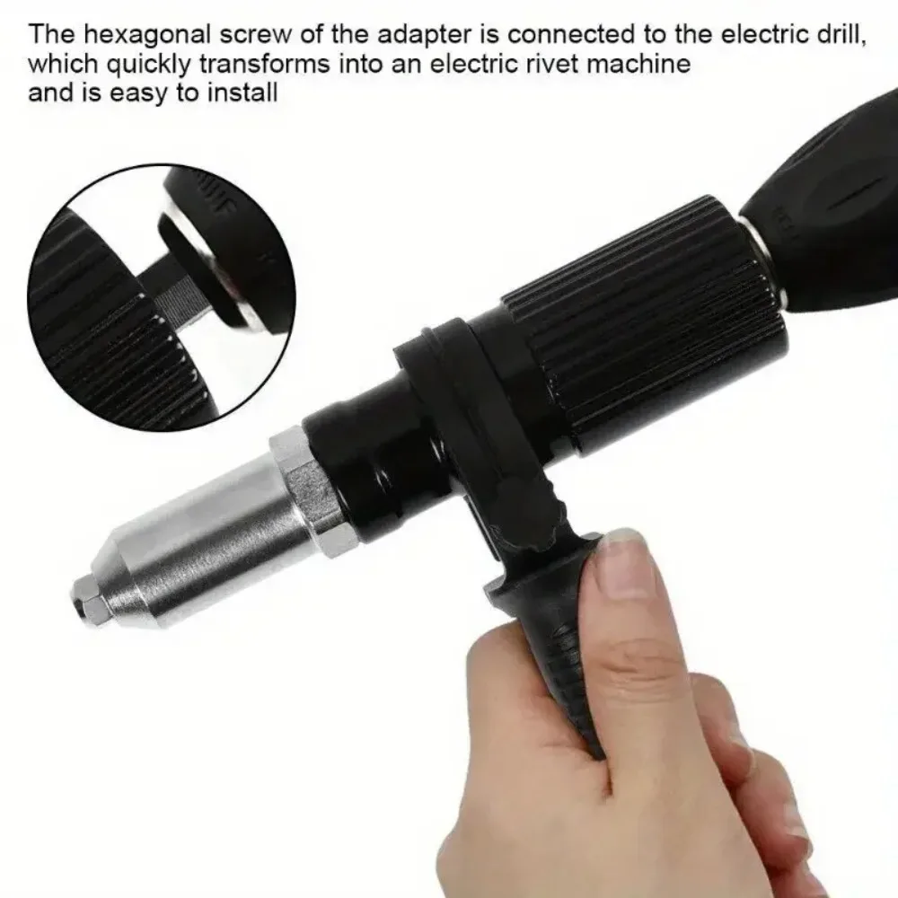 Electric Riveting Gun Adapter Professional Nozzle Cordless Conversion Tool for Power Drill Accessories