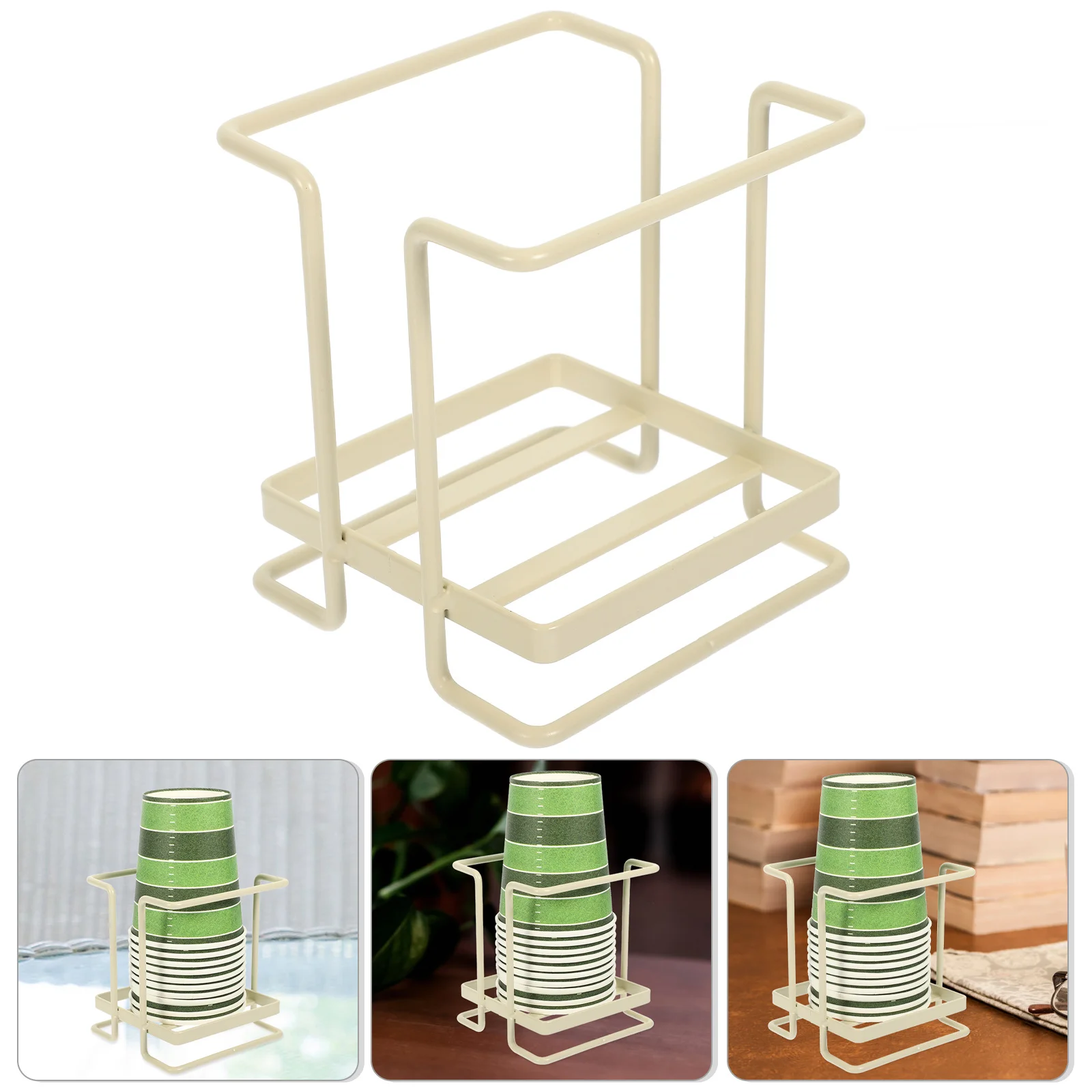 Portabicchieri in ferro artistico Organizzatore da tavolo creativo per caffè, negozi di tè al latte, occasioni per feste a casa, design elegante salvaspazio