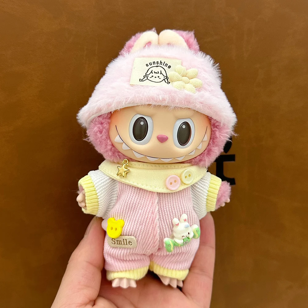 [No Doll]Clothes For Plush Mini Doll Labubu Clothing Accessories For 17cm Labubu Idol V1 V2 Dopamine Set Clothing