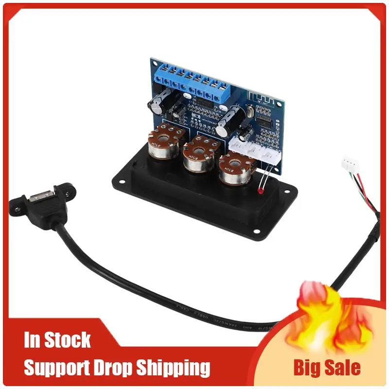 Mejores OFERTAS Placa amplificadora Digital Bluetooth de 2,1 canales 2X25w + 50W BT5.0 Subwoofer Clase D Placa de Audio DC12-20V con Cable USB