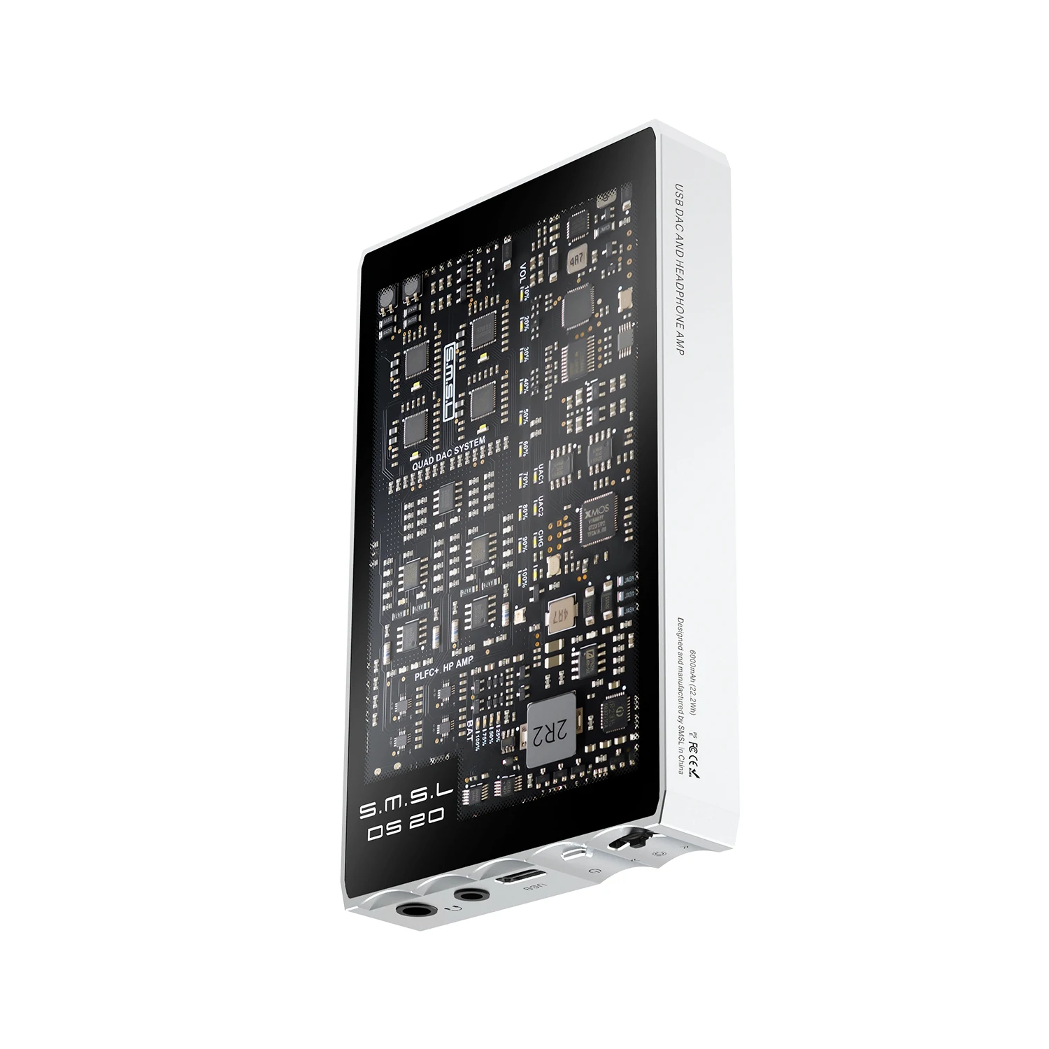 SMSL DS20 Hi-Res Audio Decoder 4x CS43131 DAC Chip XU316 USB Ingebouwde 6000mAh batterij 500mW uitgang Draagbare hoofdtelefoonversterker