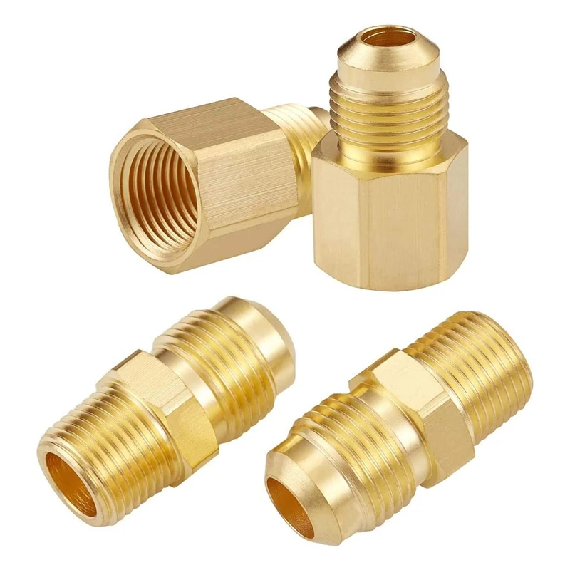 Flexible Gas Line Hose Brass Connector,1/2Inch Male Flare X 1/2Inch Male NPT & 1/2Inch Male Flare X 1/2Inch Female NPT