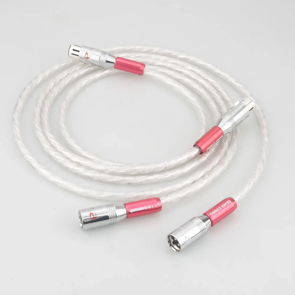 Pair Audiocrast AS220 Silver Plated Crystal Strands Audio Cable With Silver plated 3pins XLR Balanced cable,xlr connector,audio
