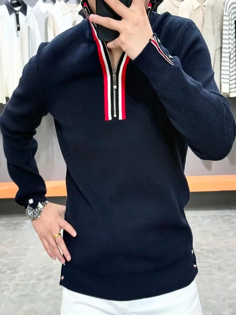 

Men's Knitted f-Zip Sweater Stand Collar Comfortable Faionable Versatile Autumn Winter New Arrival Premium Feel Long Sve