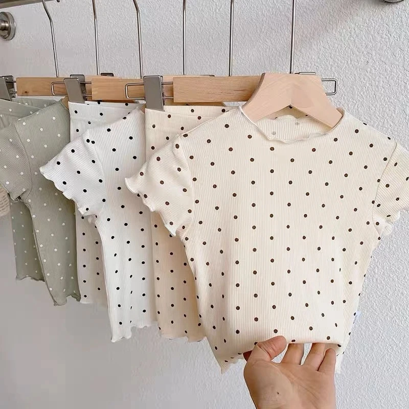 2024 Summer New Girls Home Clothes Costume Short-sleeved Floral Suit Baby Two-piece Set Korean Version Pajamas Homewear Suit
