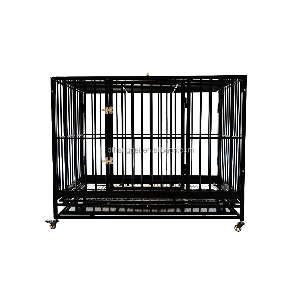 Prevent Pets From Escaping When Displaying square Tube Pet Cage Carts Easy-to-Assemble Portable Pet Gate Dog Transport Cage