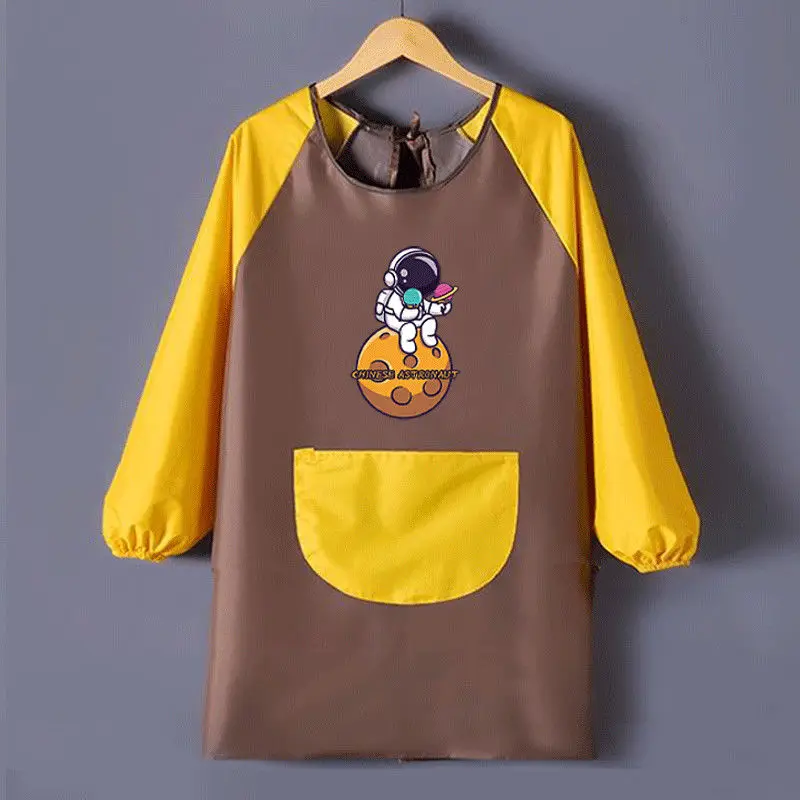 Kids Painting Apron with Pocket Waterproof Uniform for Children Working Artist Apron for Painting Nailing Eating Cleaning Tools