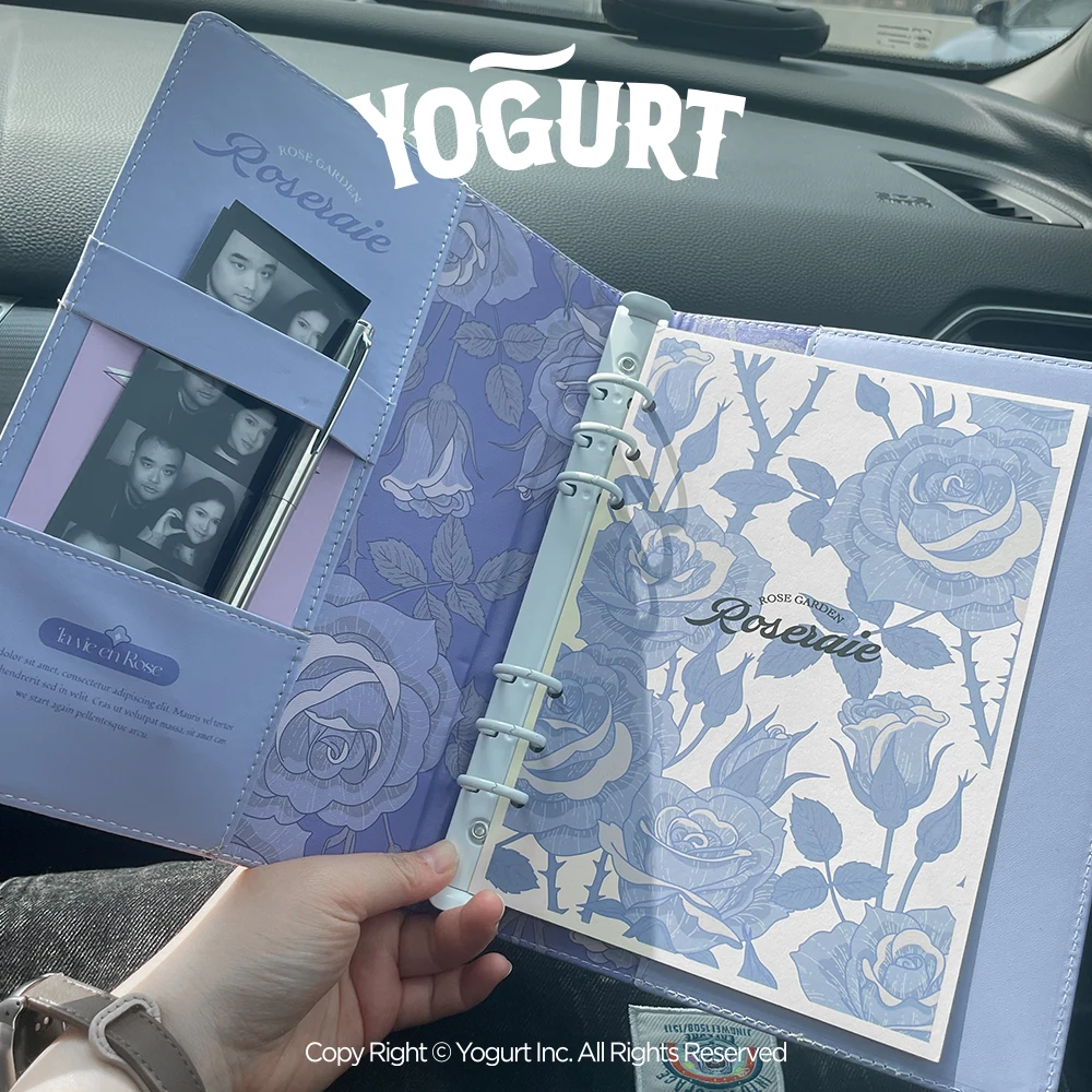Gradient Rose A5 Leather Photo Album | Refillable Binder for Cards, Idol Photos | Gift Notebook Collectibles