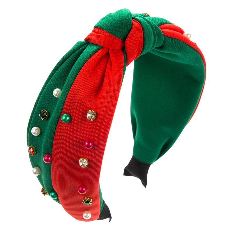 1Pc Christmas Pearl Headband Rhinestone Band Women's Minimalist Holiday Trend Hair Accessories