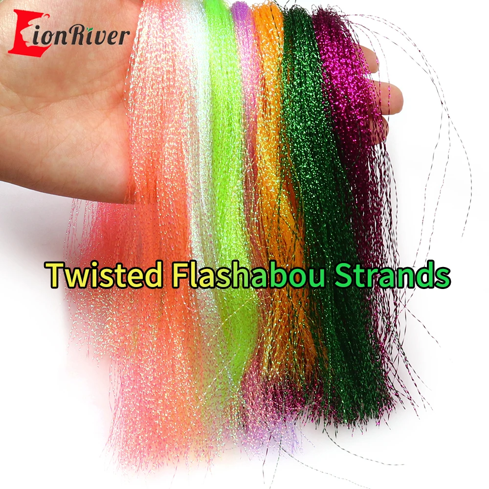 Lionriver 2 torby holograficzny kryształ skręcony Flash świecidełko muchy wędkarskie słonowodne Assist Jig Hook przynęta Streamer Make Materiall