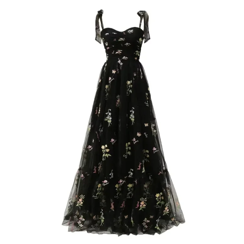 

Evening dress flowers, suspenders tube top niche high-end banquet temperament