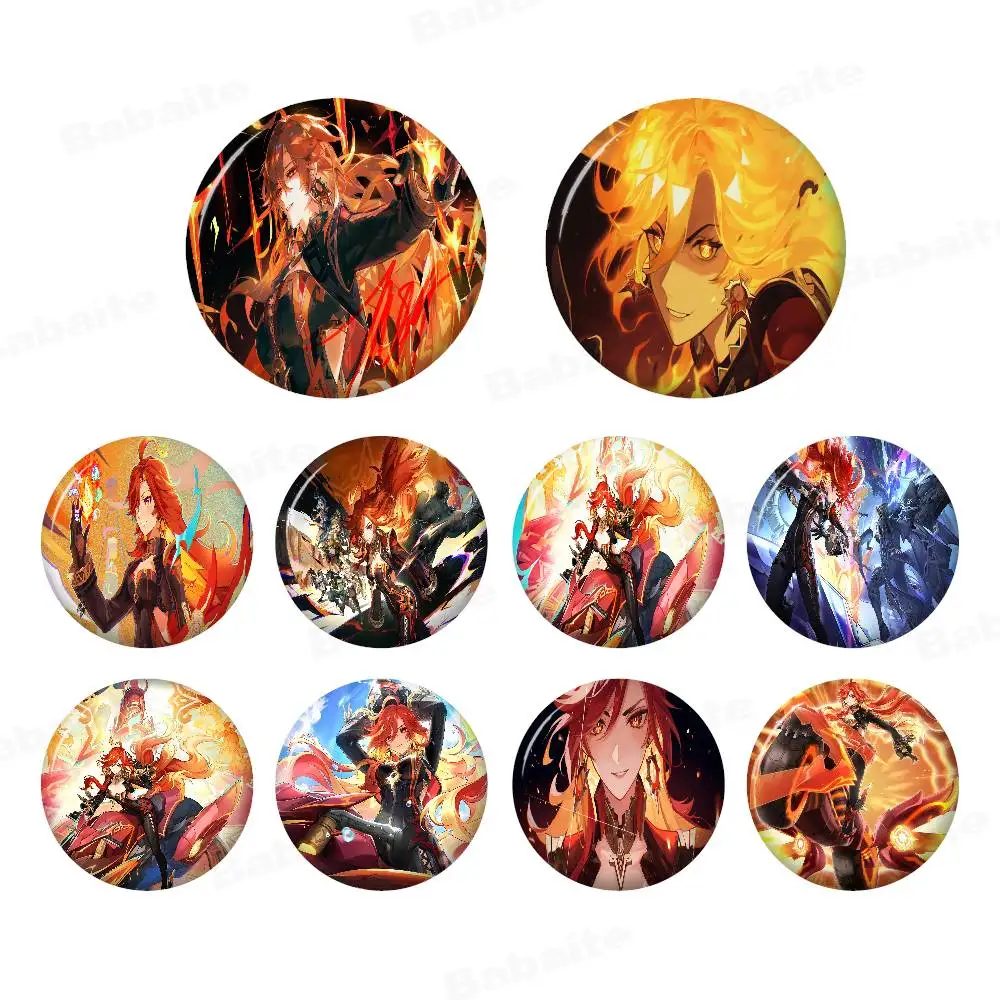 Genshin Impact Mavuika New  Brooches Soft Button Pin Funny Silly Gnarpy on A Skateboard Meme Badge Gamer Collection Gifts