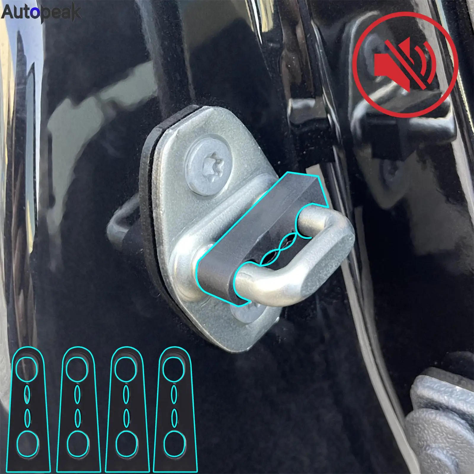 Car Door Lock Buffer For Benz Smart Fortwo Forfour 453 Rattling STOP Soundproof Screaks Deaf Seal Deadener Damper