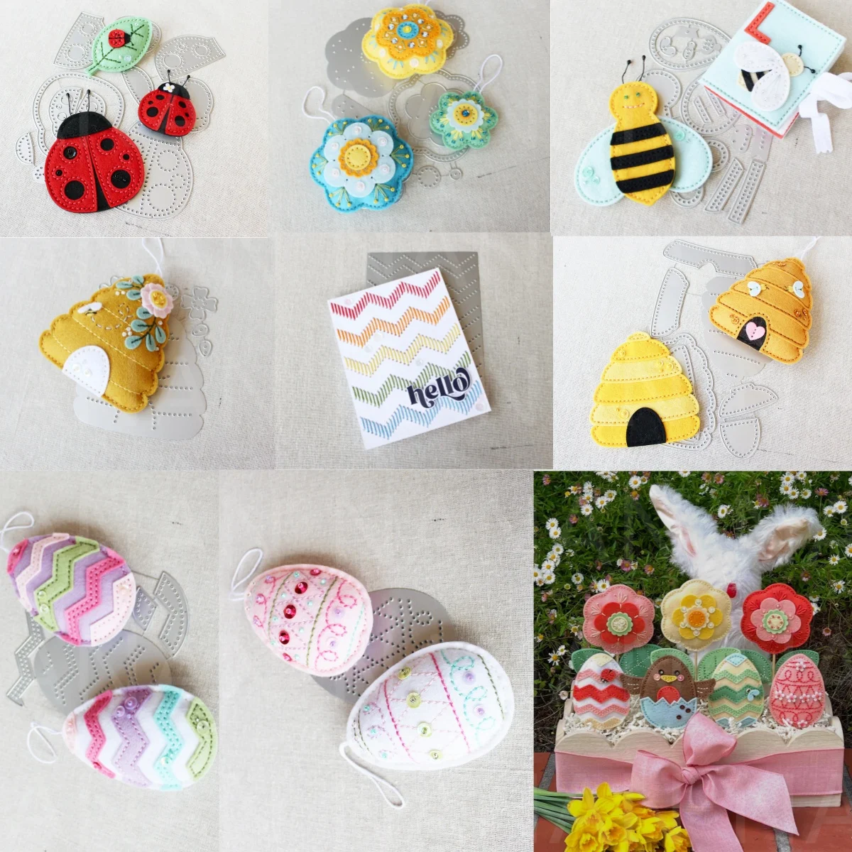 

Spring Floral Egg Bird Bee Details Cutting Die for DIY Decorating Scrapbook Paper Card Album Embossing Craft Die 2025 Easter New