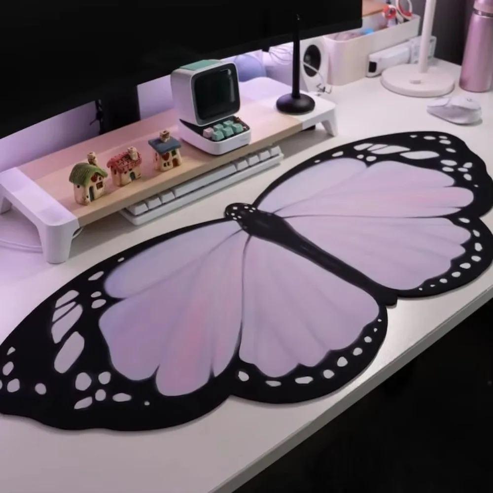 Decoration Butterfly Shape Butterfly Deskmat Wear-resistant Anti Slip Butterfly Mouse Pads Laptop Desk Mat Home
