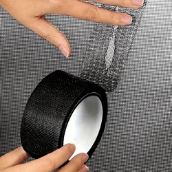 1 Rolls Black Screen Repair Tape Kit, Plastic Material, Non-Waterproof Window Mesh Adhesive Tape for Easy Fixing of Screen Tears