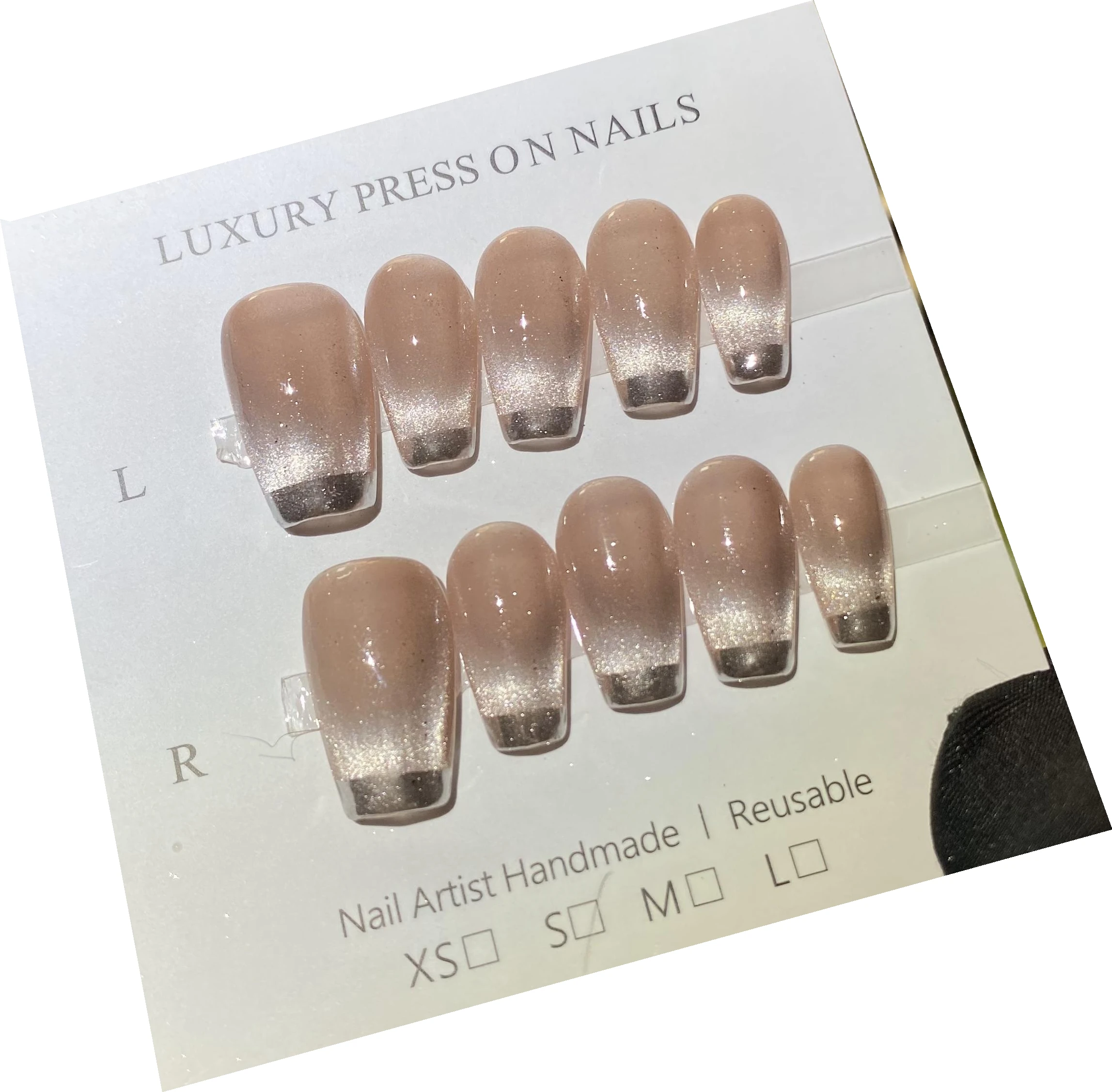 Fantasy Girl Handmade Press On Nails with Removable and Reusable Design,High-quality Luxurious Style Whitening Effect.No.C257