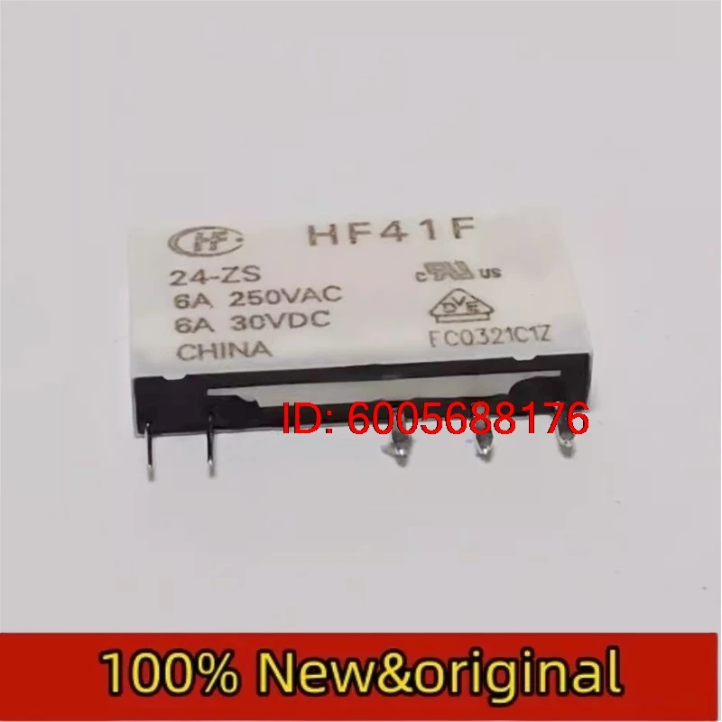 10PCS HF41F 05 12 24 ZS HS Hongfa Electromagnetic Power Relay Ultra Thin Industrial Control Original & Brand New