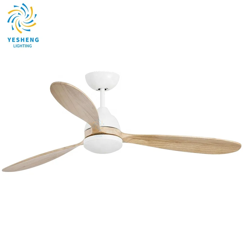 

C107 52-Inch Wooden Leaf Fan with 3 Blades Light & Remote Control Electric DC Power Air Cooling for Outdoor & Household Use