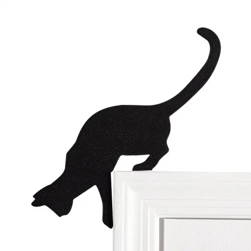 Cat Door Corner Decor Halloween Door Decoration Handcrafted Decor Sign Halloween Black Cat Funny Long-Lasting Rust-Resistant For