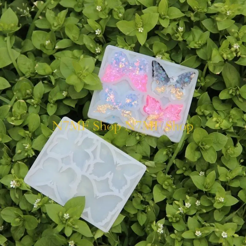 

N7MF Crystal Epoxy Butterfly Pendant Craft Mold Silicone Mould Jewelry Making Tool