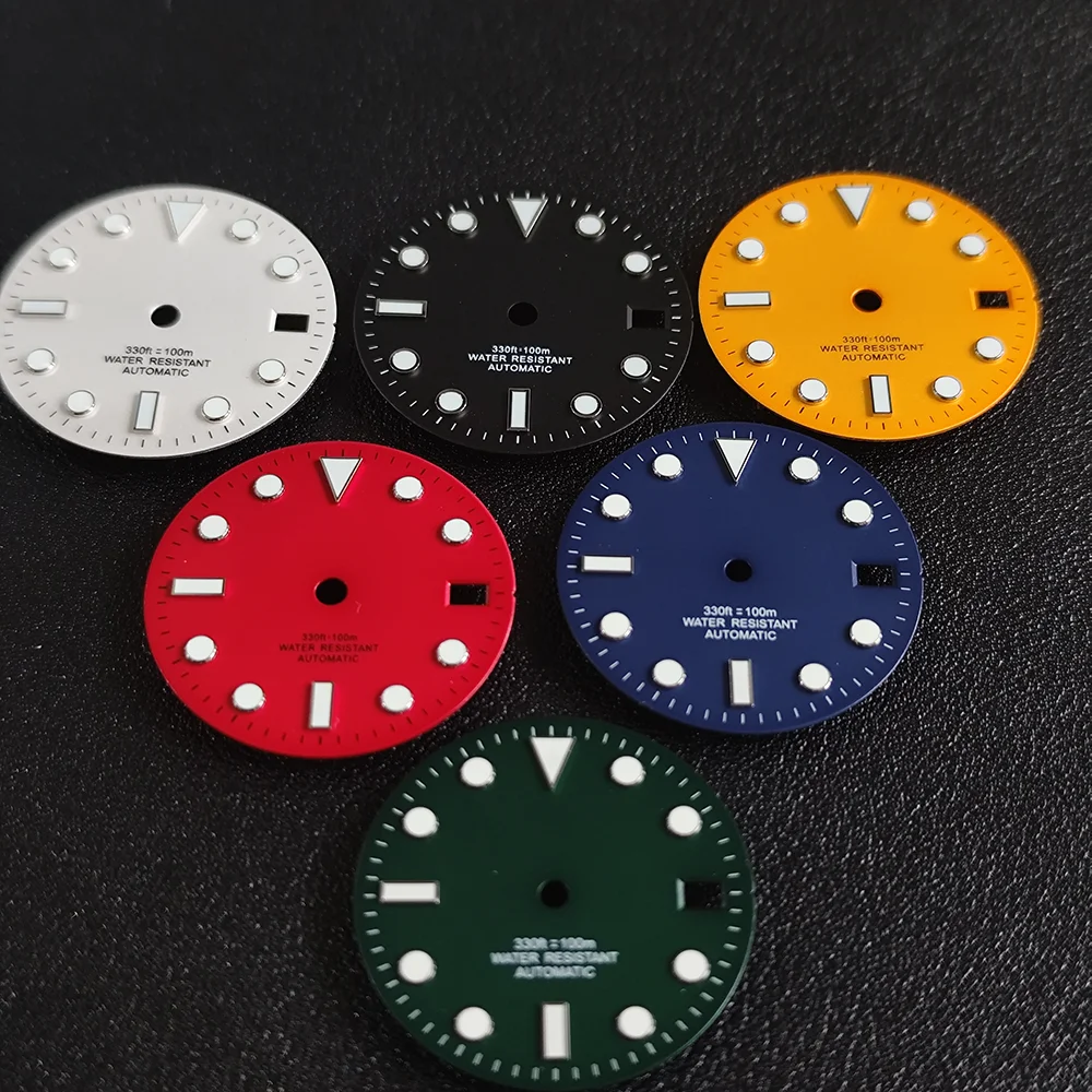 หน้าปัดนาฬิกา NH35 NH36 ขนาด 28.5 มม. สีน้ำเงิน เรืองแสง ฟังก์ชั่นใหม่ ปฏิทินหลายสี อะไหล่เปลี่ยนหน้าปัดนาฬิกา อุปกรณ์เสริมเข็มนาฬิกา