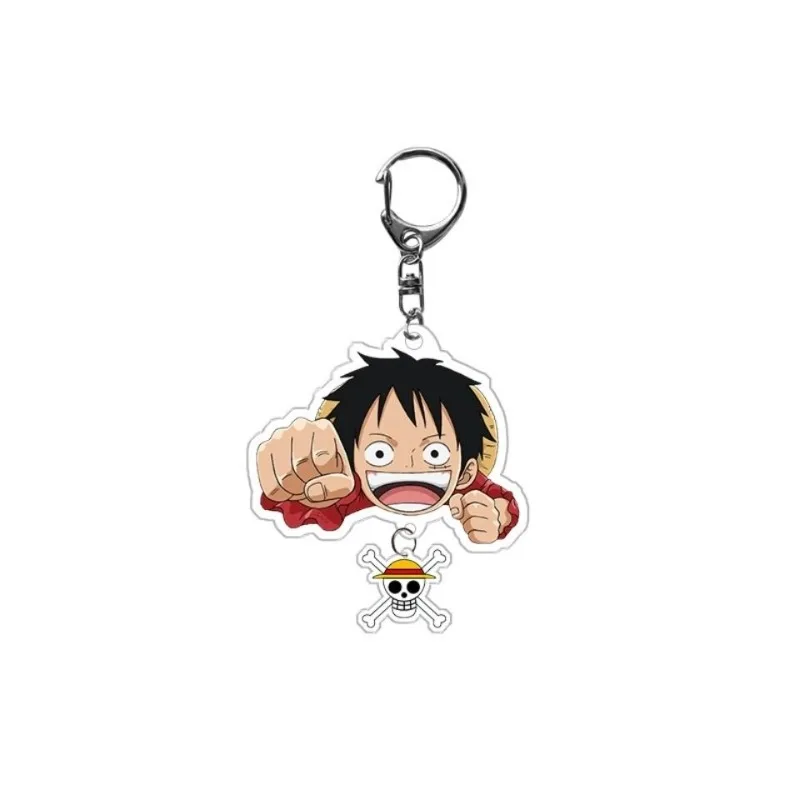 One Piece anime peripheral cartoon Chopper Luffy Ace keychain creative cute school bag pendant kawaii accessories gift wholesale