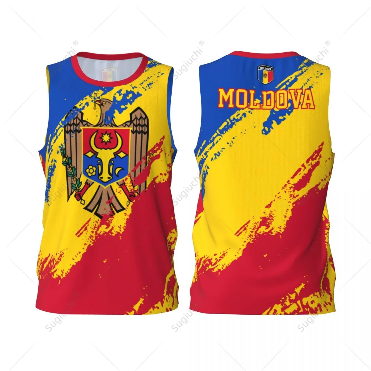 Men Basketball Sports Moldova Flag Running Fitness Multifunction Sleeveless shirt Custom Name Nunber Exclusive