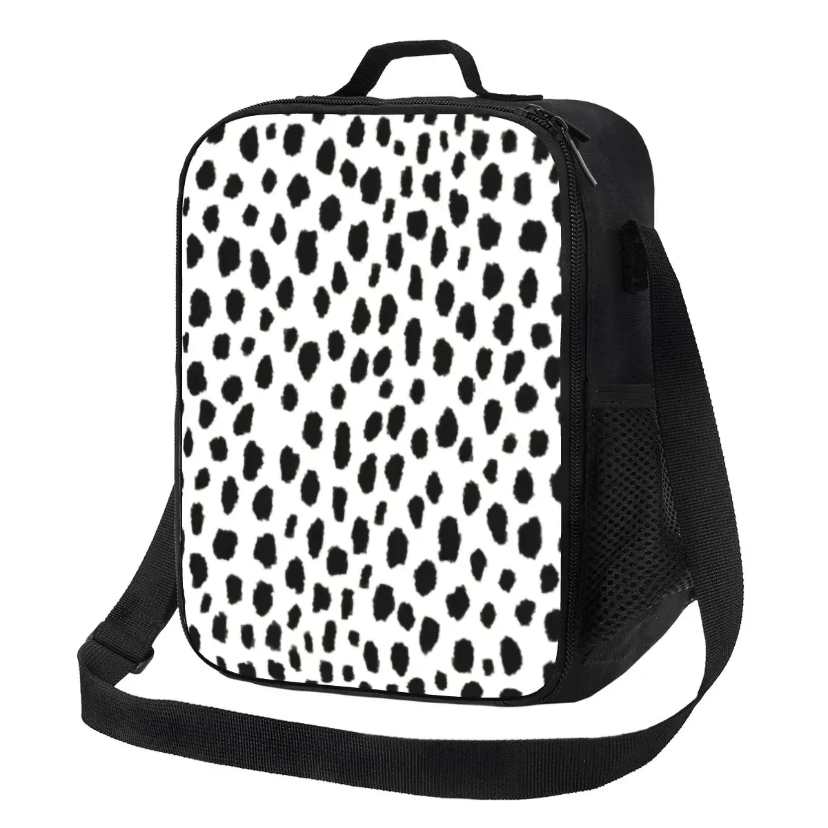 

Classic Dalmatian Spots Thermal Insulated Lunch Bag Dog Polka Dot Portable Lunch Tote for Outdoor Picnic Storage Bento Food Box