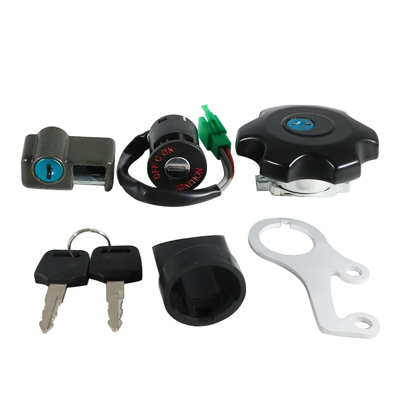 Fuel Gas Cap Ignition Switch Seat Lock with Key Kit For Suzuki DRZ400 DR-Z400SM 37101-29811 37101-29812 37110-29FA0 44200-29820