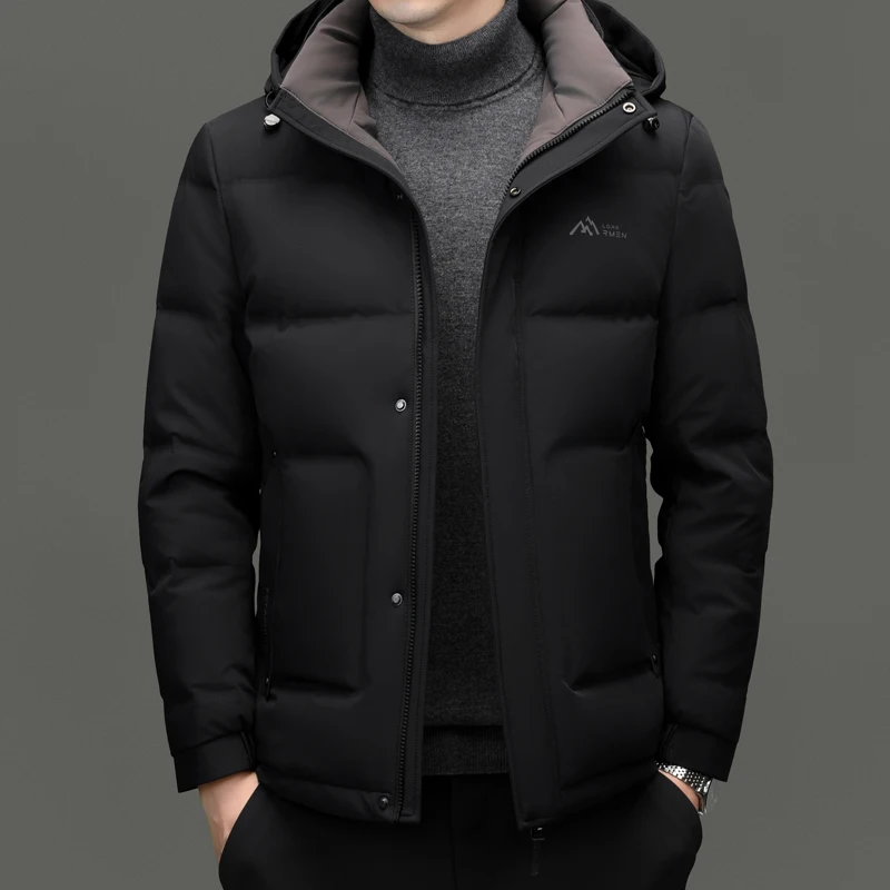 mens short style fashion thicken warm winter down coat 2024 new arrival winter jacket 90% white duck down jackets men parkas men