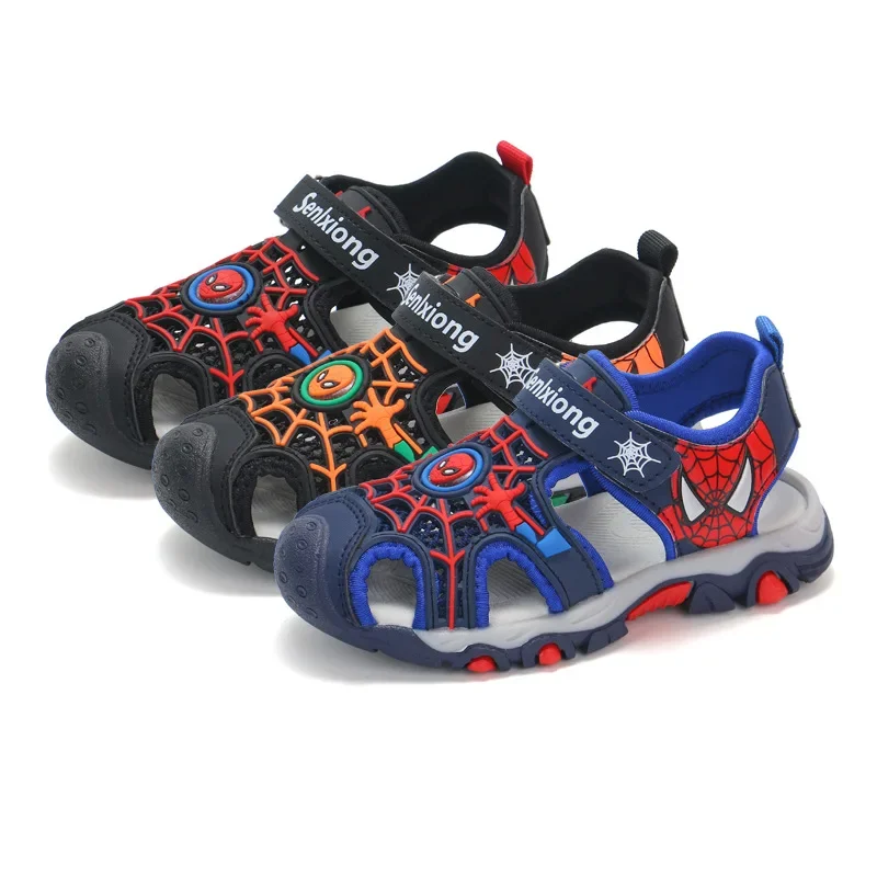 Disney sandali sportivi traspiranti estate cartone animato sandali Spiderman per ragazzi scarpe da spiaggia Casual suola morbida scarpe per bambini