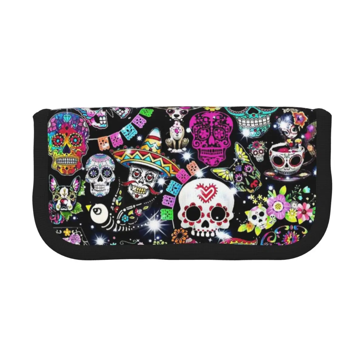 

Day Of The Dead Pencil Cases for Student School Pen Box Pencil Bag Large Capacity Pencil Pouch Storage Stationery Supplies
