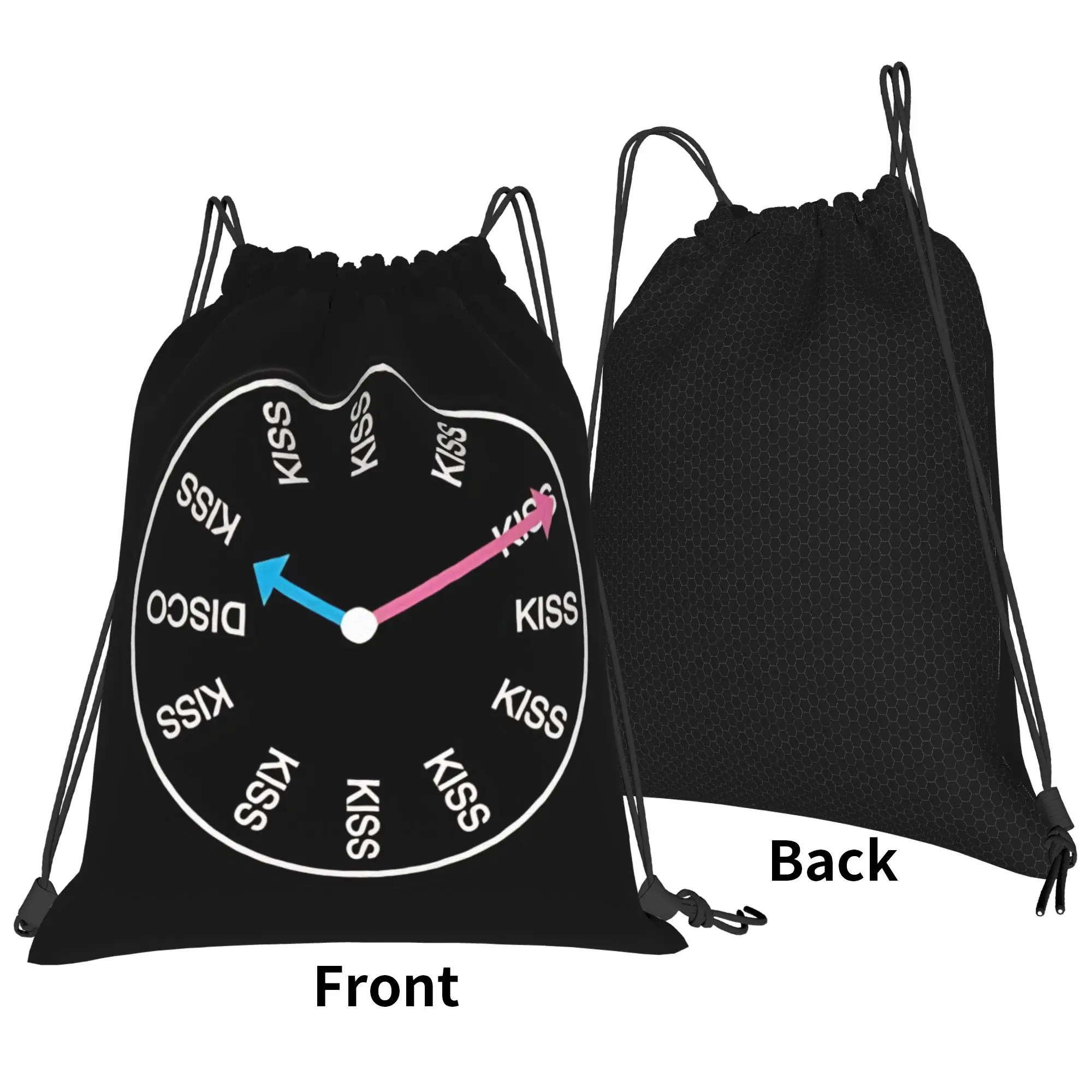 Kiss All The Time Disco Drawstring Backpack Sports Gym Sackpack Harrys Singer Styles String Bag for Hiking 36cm (W) x 43cm (H)