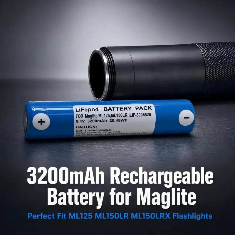 ILIF‑3006526 Rechargeable Lithium‑ion Battery 3200mAh Fit for Maglite ML125 ML150LR ML150LRX Handheld Flashlight Torch