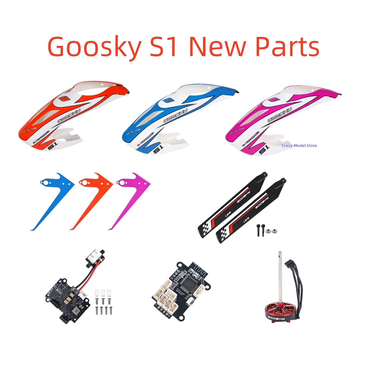 2025 Goosky LEGEND S1 RC Helicopter New Parts Canopy Blades ESC Motor