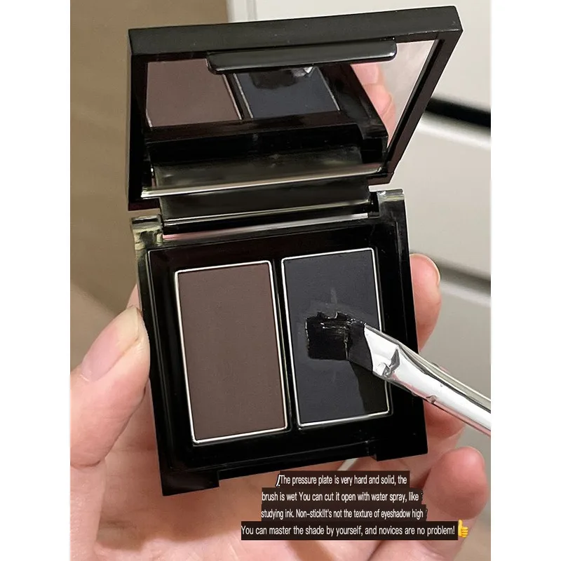 GELLA'S Water-soluble Eyeliner Powder Two-color Set Brush Included Elongates Outer Corner of Eyes