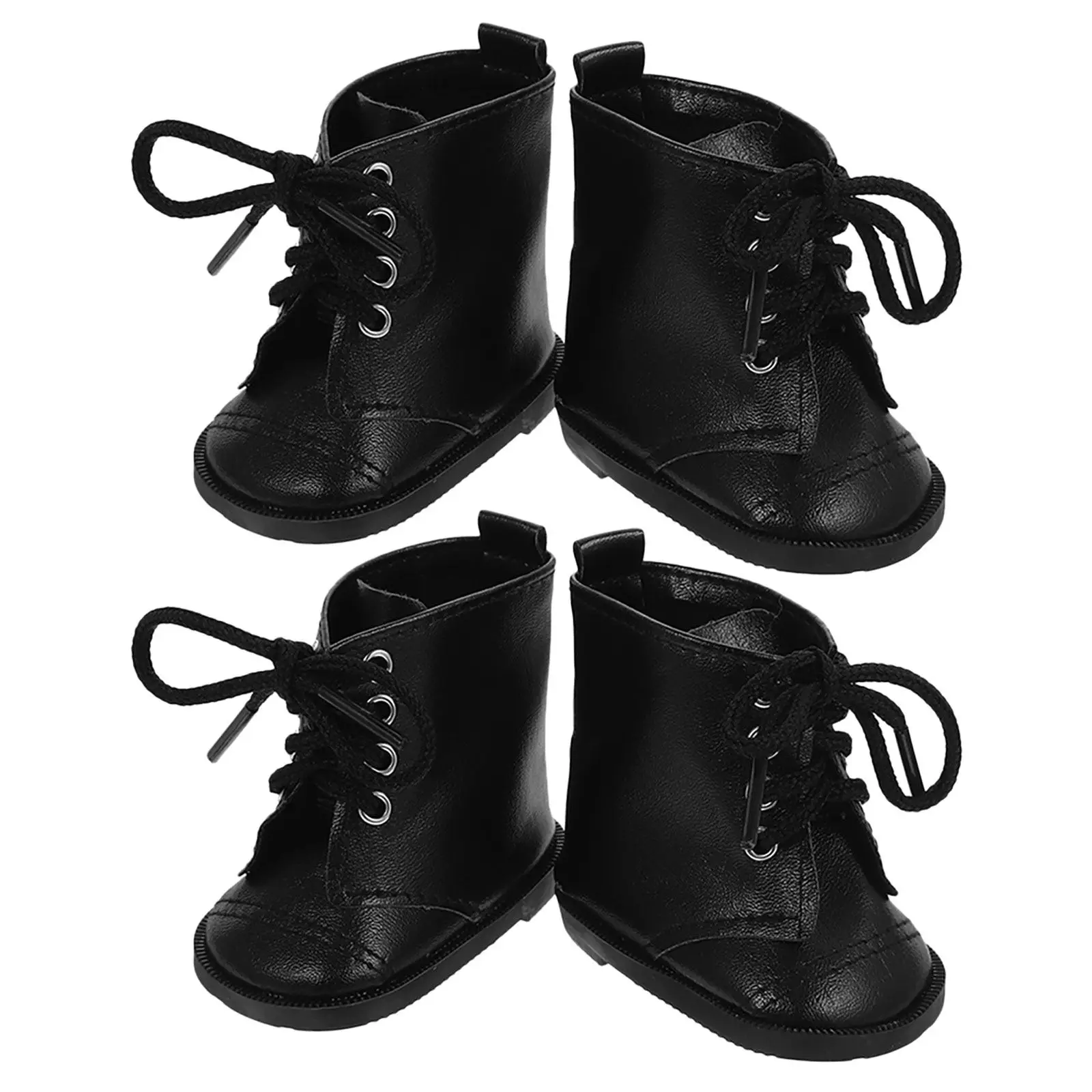 

2Pairs PU Girl Boots Dress Up Inch Outfit Accessories Dollhouse Fashion Footwear PU Footwear